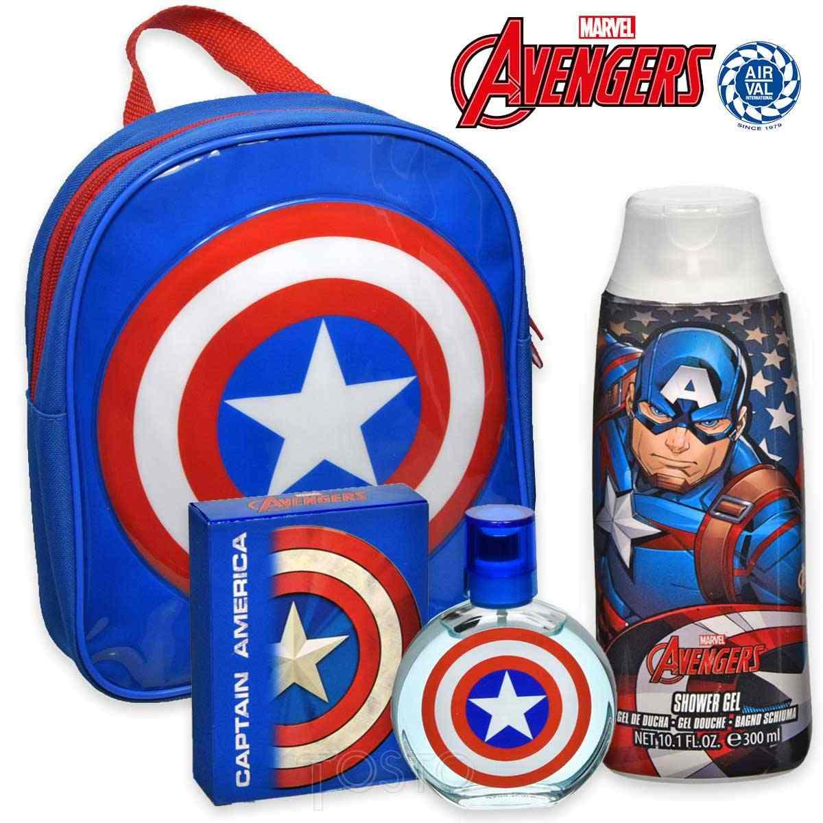 Set Gift Perfume Marvel Captain America For Kids EDT 50ml Shower Gel  Backpack