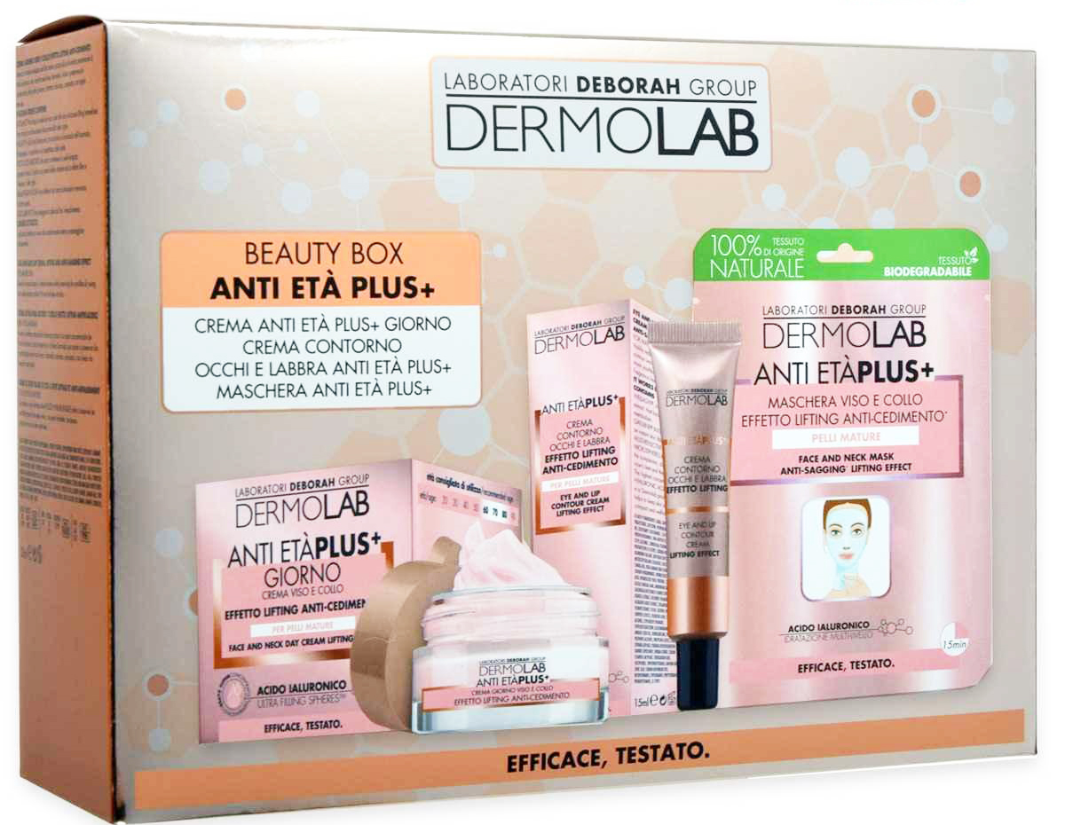 Dermolab Anti-Aging Beauty Box Plus – Mit Gesichtscreme 50 Ml, Augencreme 15 Ml & Tuchmaske